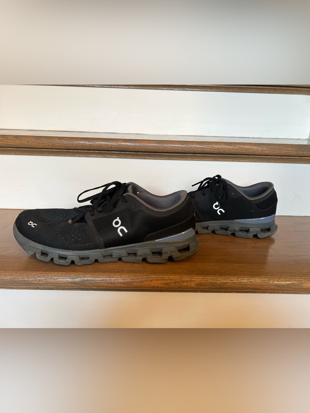 On Running Men’s Black Athletic Cloud Shoes with Gray Soles